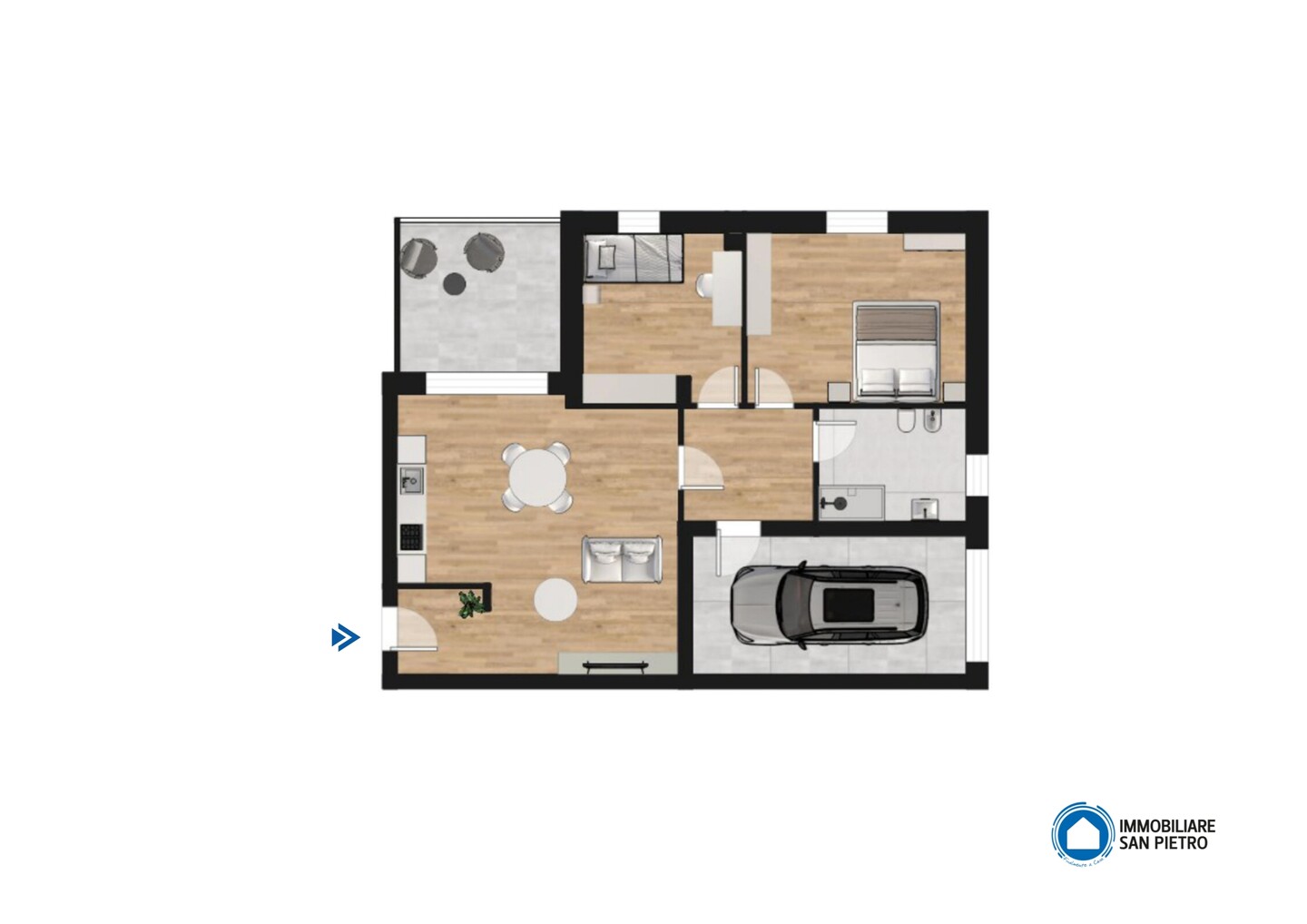Trilocale nuova costruzione con giardino in vendita a Sant’Agata Bolognese
