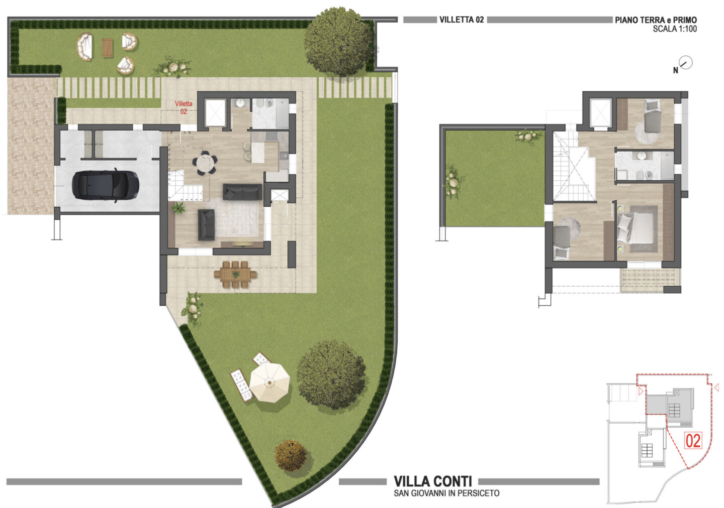 Villetta con giardino di nuova costruzione in vendita a S. Giovanni in Persiceto