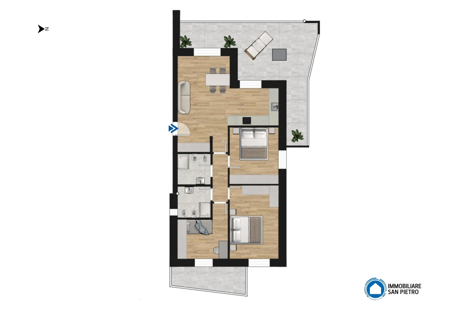 Granarolo Dell’Emilia: NUOVA COSTRUZIONE 3 camere+2bagni+2 terrazzi