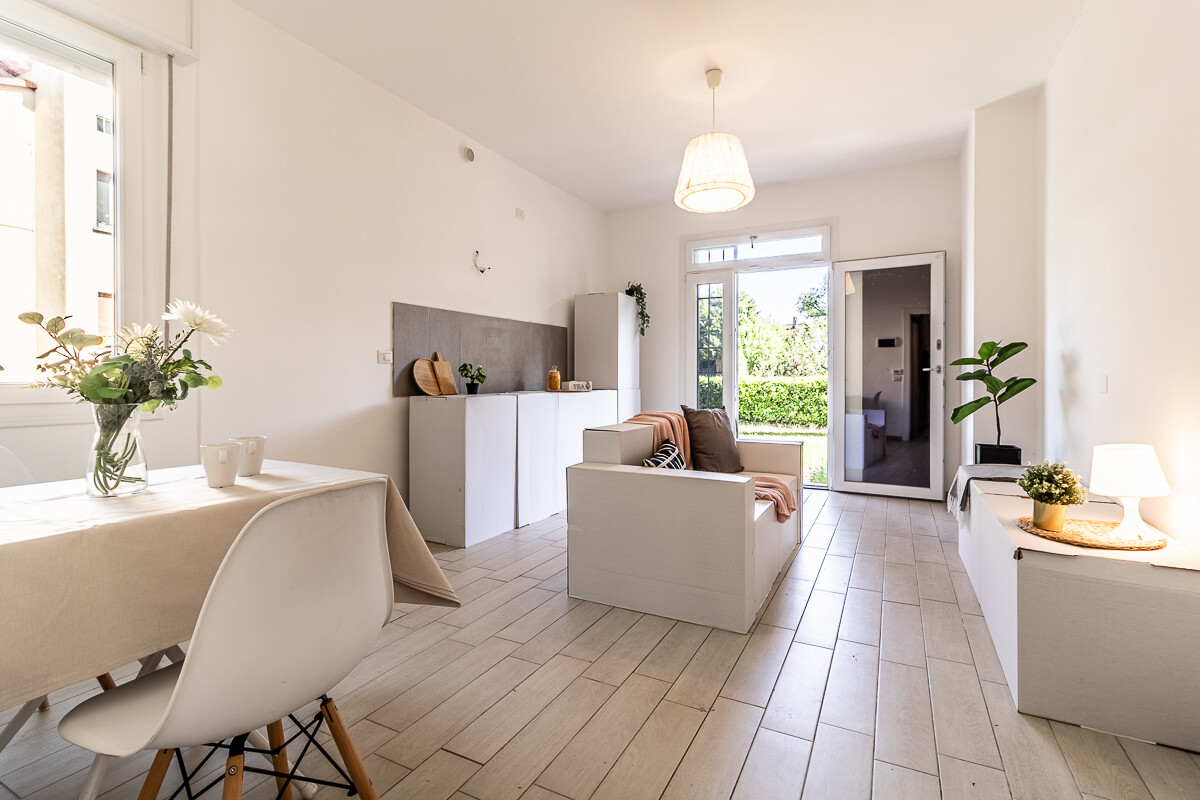 Trilocale ristrutturato con giardino privato