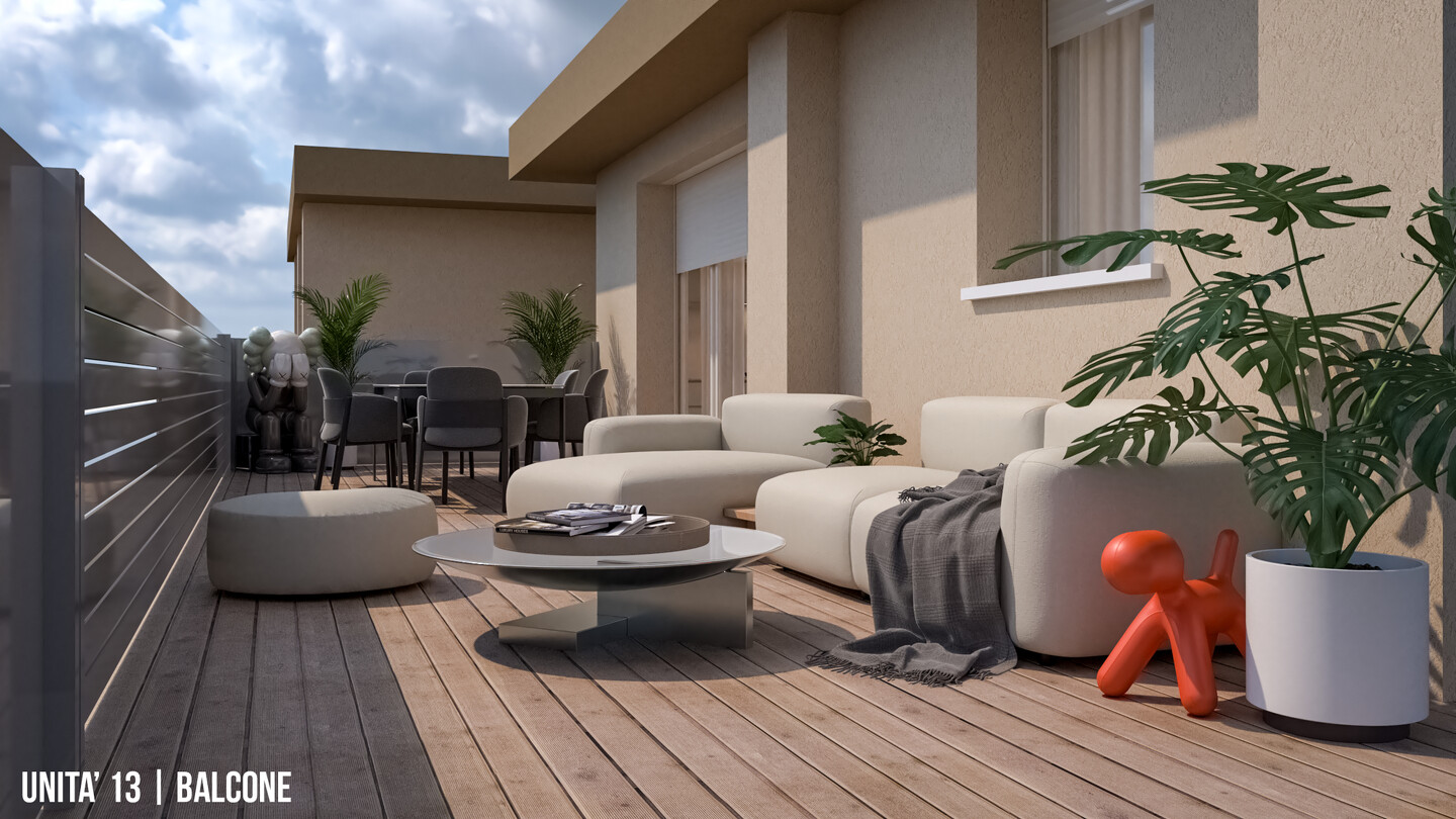 Attico quadrilocale con 3 terrazzi in edilizia libera in vendita a San Giovanni in Persiceto